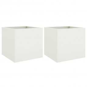 Planter Set of 2 White Cold-rolled steel Medium Strong