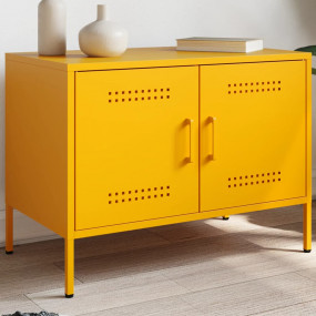 TV Cabinet Mustard Yellow Steel Small TV Cabinet Rectan...