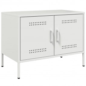 TV Cabinet White Steel 26.8 x 15.4 x 19.9 in TV Cabinet