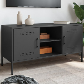 TV Cabinet Black Steel 39.6 x 15.4 x 19.9 in TV Cabinet