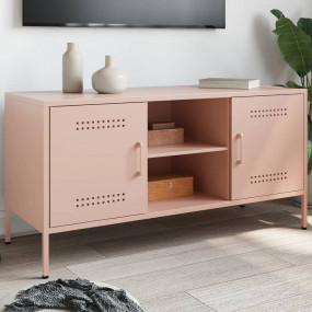 TV Cabinet Pink Steel Medium TV Cabinet Rectangular