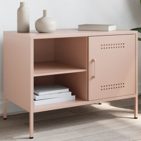 TV Cabinet Pink Steel 26.8 x 15.4 x 19.9 in TV Cabinet