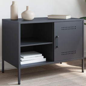 TV Cabinet Anthracite Steel Medium TV Stand Rectangular