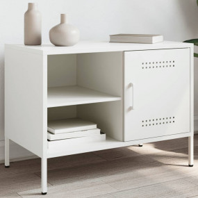 TV Cabinet White Steel 26.8 x 15.4 x 19.9 in TV Cabinet