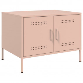 Coffee Table Pink Cold-Rolled Steel 26.8 x 19.7 x 19.9 ...