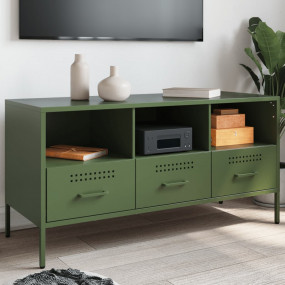 TV Cabinet Olive Green Cold-rolled Steel Medium Adjusta...
