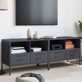 TV Cabinet Set of 2 Anthracite Cold-rolled steel Medium