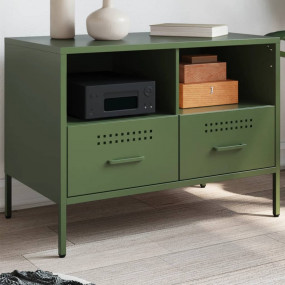 TV Cabinet Olive Green Cold-rolled Steel Medium TV Cabi...