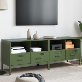 TV Cabinet Set of 2 Olive green Cold-rolled steel Mediu...