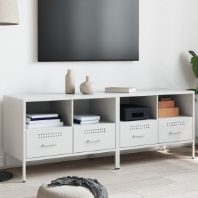 TV Cabinet Set of 2 White Cold-rolled steel Standard TV...