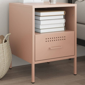 Bedside Cabinet Pink Cold-rolled steel Medium Adjustabl...