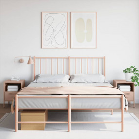 Bedside Cabinet Set of 2 Pink Cold-rolled steel Compact