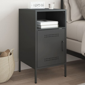 Bedside Cabinet Black Cold-rolled steel Medium  Adjusta...