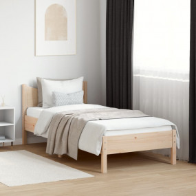 Bed Frame Natural Pine Solid Pine Wood Twin Modern Bed ...