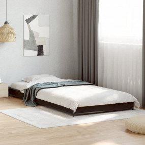 Bed Frame Black Engineered Wood and Metal Twin Durable