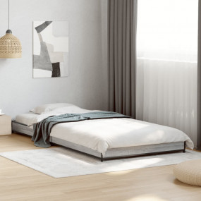 Bed Frame Grey Sonoma Engineered wood, metal, plywood T...