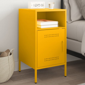 Bedside Cabinet Mustard Yellow Cold-Rolled Steel Medium