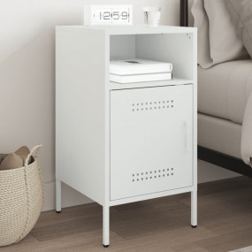 Bedside Cabinet White Cold-rolled steel Compact Adjusta...