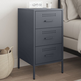 Bedside Cabinet Anthracite Cold-rolled steel 26.8 in ta...