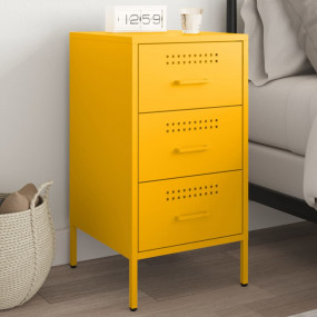 Bedside Cabinet Mustard Yellow Cold-rolled Steel Indust...