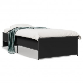 Bed Frame Black Engineered wood, metal, plywood Twin Du...