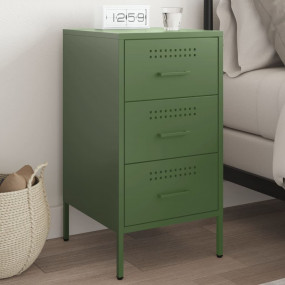 Bedside Cabinet Olive Green Cold-rolled Steel Medium