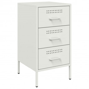 Bedside Cabinet White Cold-rolled steel Standard Adjust...