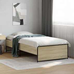 Bed Frame Sonoma Oak Engineered wood, steel, plywood Tw...