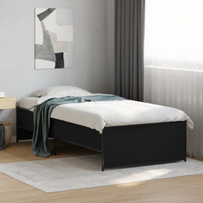 Bed Frame Black Engineered wood Twin Durable Bed Frame