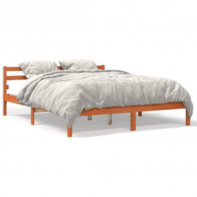 Bed Frame Wax brown Solid pine wood, plywood slats 63 x...