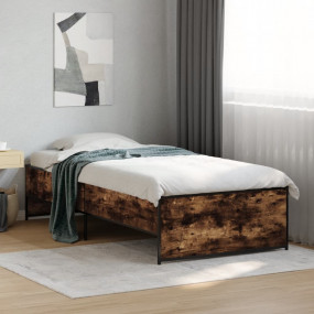 Bed Frame Smoked oak Engineered wood, steel Small Singl...