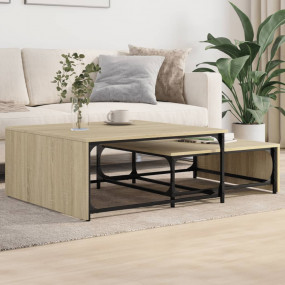 Nesting Coffee Table Set of 2 Sonoma oak, Black