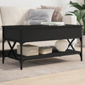 Coffee Table Black Engineered wood and metal Medium