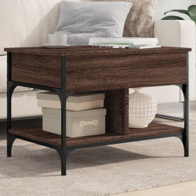 Coffee Table Brown Oak Engineered wood Medium Adjustabl...