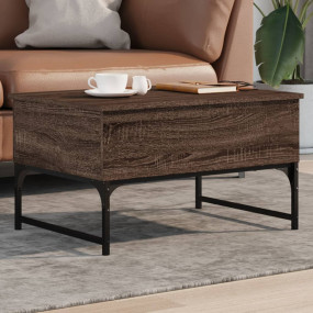 Coffee Table Brown Oak Engineered wood and metal Small