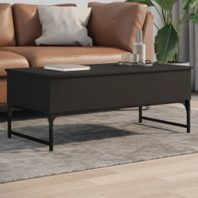 Coffee Table Black Engineered Wood 39.4x19.7x15.7 in