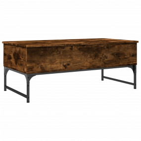 Coffee Table Smoked Oak Engineered Wood and Metal