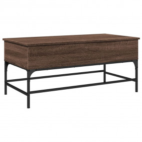 Coffee Table Brown Oak Engineered Wood 39.4 in x 19.7 i...