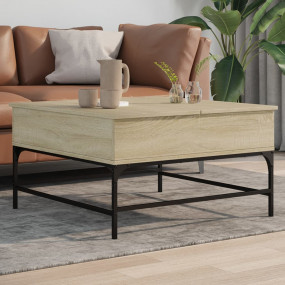 Coffee Table Sonoma Oak Engineered Wood, Metal Medium