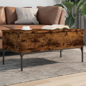 Coffee Table Smoked Oak Engineered wood and metal