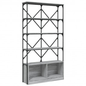 Bookcase Grey sonoma Engineered wood, metal Tall Adjust...
