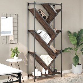 Bookcase Brown Oak Engineered wood and metal Large