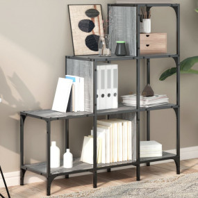 Bookcase Grey Sonoma Engineered wood and metal Medium