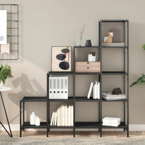 Bookcase Black Engineered wood Medium Adjustable Feet B...
