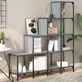Bookcase Grey Sonoma Engineered Wood, Metal Medium