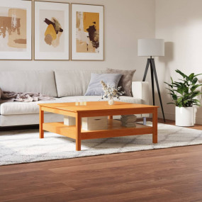 Coffee Table Wax brown Solid pine wood Large Coffee Tab...