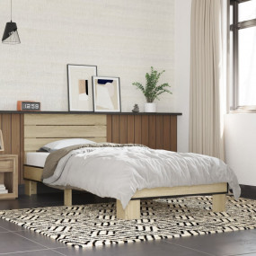 Bed Frame Sonoma Oak Engineered wood Single Durable Bed...