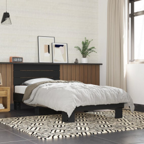 Bed Frame Black Engineered wood, metal Small Single Dur...