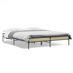 Bed Frame Sonoma Oak Engineered Wood Full Durable Bed F...