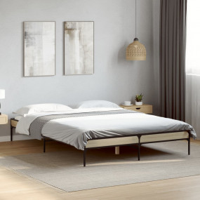 Bed Frame Sonoma oak Engineered wood, metal, plywood Do...